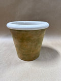 Small Terra Cotta Style Planter With Glazed Inside (B)