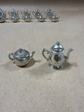 Set Of 12 Heavy Weight Mini Teapot Name Card Holders