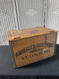Budweiser Vintage Wooden Lidded Beer Crate