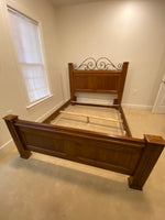 Lexington Wood & Metal Queen Bed, with Rails and Slats