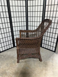 Brown Wicker Chair, No Cushions