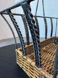 Woven Rattan & Braided Metal Basket