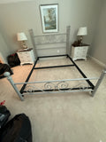 Queen Bed with Metal Frame and Hardware