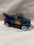 (B) Halloween Truck With Purple Glittery Brush Tree