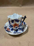 Navy Blue Porcelain Teacup With Saucer — Made In Germany