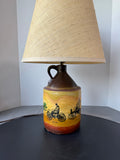 Hand Painted Vintage Stoneware Jug 3-Way Lamp (WORKS)