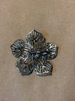 Silver Tone Flower Pin