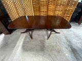 Henkel Harris Double Pedestal Dining Table with (3) Leaves and Table Pads, NO CHAIRS***HEAVY ITEM***