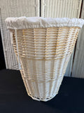 Woven Wicker Round Laundry Basket with Liner