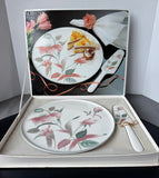Mikasa Silk Flowers Round Party Platter & Dessert Server Boxed Set