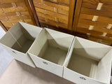 Cream Color Collapsable Fabric Storage Cube/Bins, Set of 3