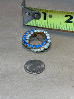 Blue & Rhinestone Pin