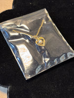 Gold Tone Necklace & Heart Pendant