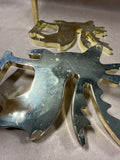 Pair Of Polished Brass Long Arm Reindeer Stocking Holder // 3 Sets Available // *** PRICED INDIVIDUALLY ***