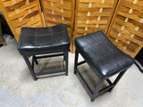 Pair of 24" Counter Height Black Stools