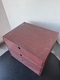 Brown Painted Wooden 3-Drawer Storage Unit