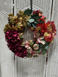 Faux Floral & Pumpkins Harvest Wreath