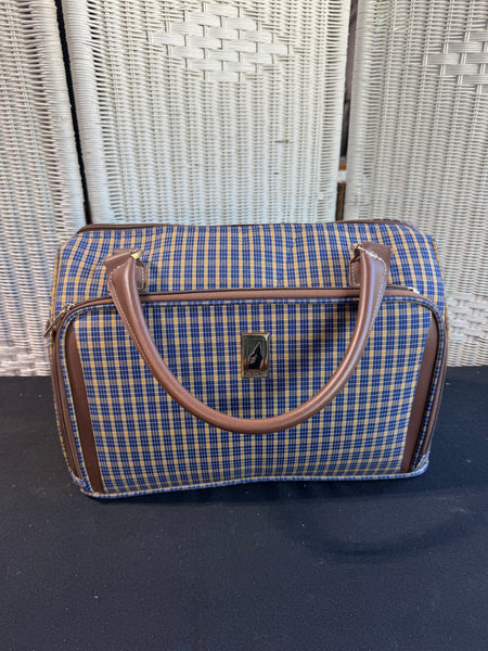 (B) London Fog Kensington Plaid Collection Cabin Bag