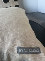 Pair of Ryan Studio Linen & Black Checkered Throw Pillows