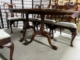 Double Pedestal Dining Table, 3 Leaves, Table Pads and (8) Chairs by Powell's Furniture***HEAVY ITEM***READ DETAILS ON PICK UP POLICY***