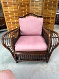 Lexington Rattan Wicker Chair & Ottoman with Cushions