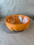 Orange Oval Longaberger Serving Basket With Liner
