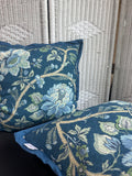 Pair of Artelier by Nicole Miller Blue Floral Throw Pillows