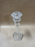 Clear Glass Candle Holder With Floral Etching