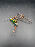 Pair Of Copper Wire Hanging Humming Birds