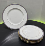 (K) 5-Piece Wedgwood England Palatia R4700 Greek Key Bone China Plates Set