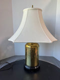 Brass Floral Etched Tea Canister Style Lamp (WORKS)
