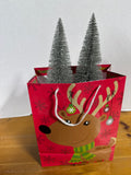 Ombré Pair Of Bottlebrush Christmas Trees (C)