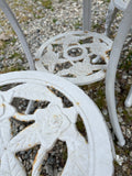 A-Cast Metal White Garden/Patio Bistro Set, Three Pieces