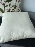 Pair of Holly Berry Embroidered Cream Throw Pillows