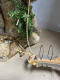 Handmade Santa On Wood With Real Fur — Signed