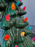 2-Piece Vintage Ceramic Christmas Tree AS IS (READ DESCRIPTION CAREFULLY)
