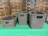 Set of 3 Baskets with Side Handles
