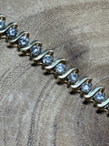 14K Gold S Link Style Diamond Bracelet