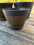 Trio of Barrel Style Plastic Planters