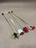 Set Of 4 Christmas Themed Drink Stirrers