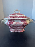 (BB) Mason’s England Vista Pink China Lidded Sauce Boat