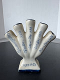 Colonial Williamsburg Salt Glazed 5 Finger Pottery Bud Vase (B)