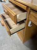 Large Oak/Light Wood Tone Desk with Keyboard Pull Out Tray ***HEAVY ITEM***READ DETAILS ON PICK UP POLICY***