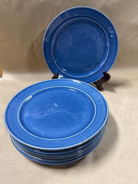 Set Of 7 Pottery Barn Cambria Ocean Blue Dinner Plates