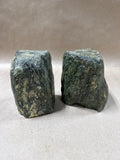 Natural Green Nephrite Jade Bookends