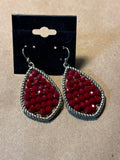 Earrings with Red Beads