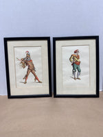 (B) Pair Of Commedia Dell’arte Theatre Style Framed Prints