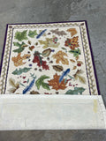 Fall Leaves Rug with Purple Boarder, 58"x36"