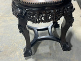 Carved Antique Wooden/Marble Side Table