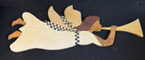 Signed 1989 Nancy Thomas Trumpet Angel Wooden Wall Hanging AS IS (READ DESCRIPTION CAREFULLY)